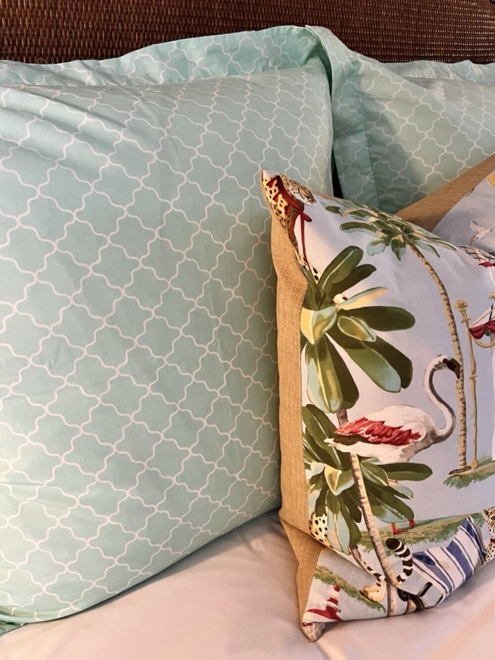JONATHAN ADLER EURO Shams PR Happy Chic Trefoil Geometric Seafoam Green PRISTINE